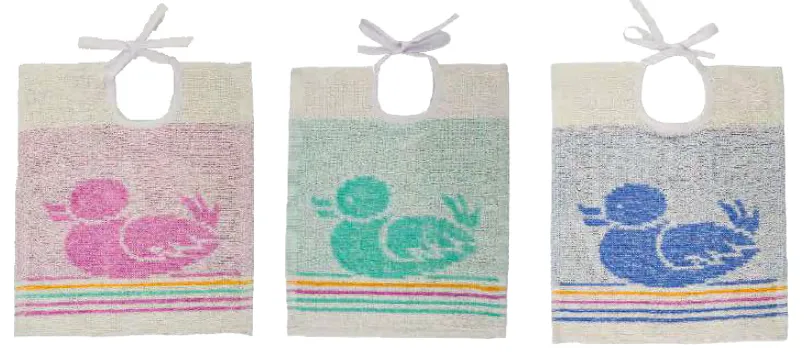 Bavoirs assortis à lacette Canetons (lot de 6)